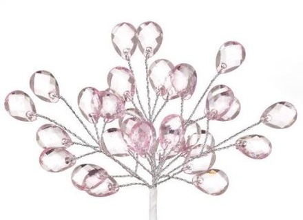 Мини-веточки с акриловыми крапельками от Scrapberry's розовые  6 шт