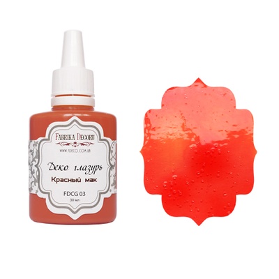Деко глазурь, цвет Красный мак, ТМ Фабрика Декору, 30 мл