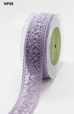 В’язане мереживо Lavander, ширина 3,8 см, довжина 90 см, колір фіолетовий