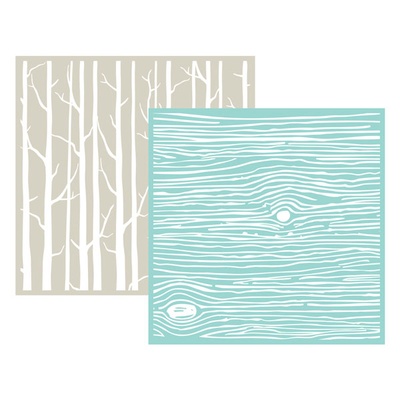 Набор папок для тиснения We R Memory Keepers - Embossing Folder - Wood Grain, 15х15 см, 2 шт.
