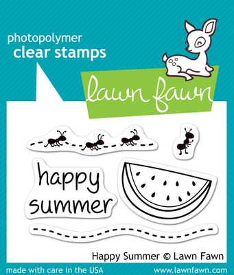 Штампи + ножі від Lawn Fawn - Happy Summer, 5шт. + 3 шт.