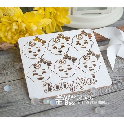 Чипборд ScrapBox - мордашки дівчат Hc-013
