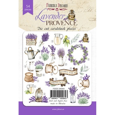 Набор высечек, коллекция Lavender provence, 54шт, ТМ Фабрика Декору