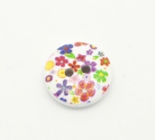 Дерев’яний ґудзик Multicolor Flower B17609, діаметр 15 мм, 1 шт.