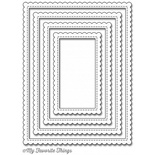 Ніж для вирубки My Favorite Things - Die-namics Stitched Rectangle Scallop Edge Frames, 4 шт.
