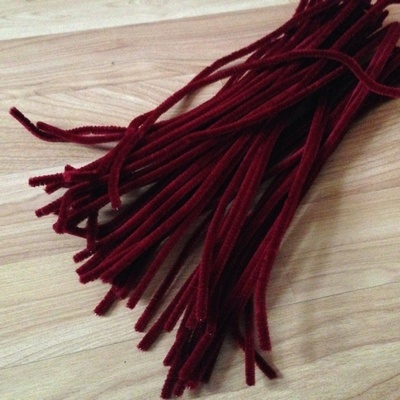 Синільний дріт, колір бордовий, 30 см, 1 штука