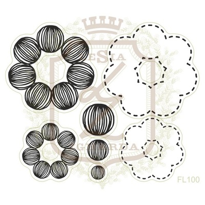 Набор акриловых штампов Lesia Zgharda FL100 Цветы с контурами