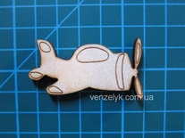 Деревʼяна прикраса від Вензелик - Літак, фанера завтовшки 4 мм