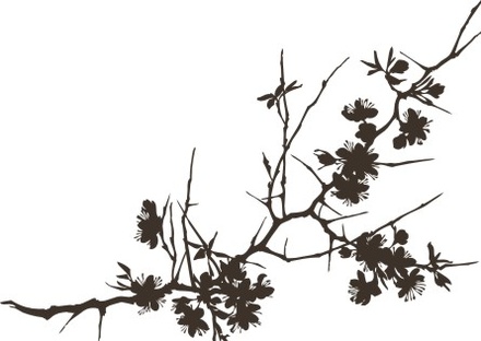 Акриловый штамп FL023 Ветви дерева, размер 3,8 * 2,7 см