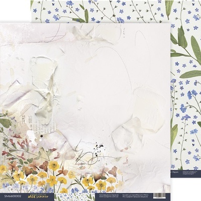 Аркуш двостороннього паперу 30x30 від Scrapmir з колекції Herbarium Wild summer