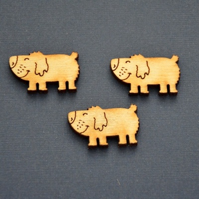 Деревянная фигурка WOOD-079 - Собачка, 1 штука