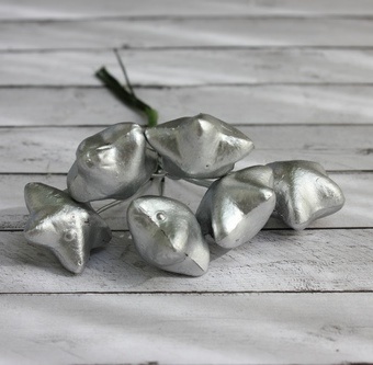 Звезды от Scrapberry's, серебряные, 6шт