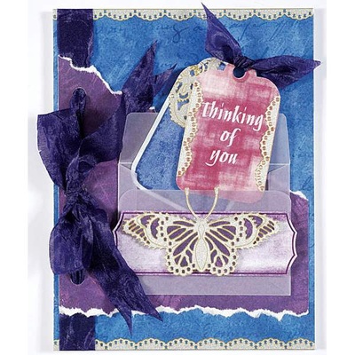 Набір наліпок - висічок HOTP - Lacy Butterflies Dazzle Silver, 31 шт., колір срібло