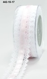 White Lace/Satin Center - Pink, ширина 3,8 см, довжина 90 см, колір рожевий