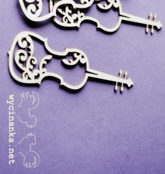 Чипборд від Wycinanka - Скрипка з орнаментом, 3 шт.