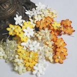 Плоские цветочки, микс цветов: желтый, 1,5 см