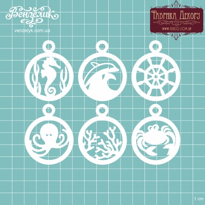 Чипборд від Вензелик - Морські підвіски, 50x40 мм
