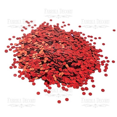 Паєтки круглі пласкі, червоні металік 404, ТМ Фабрика Декору
