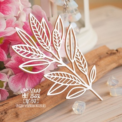 Чипборд ScrapBox — декоративна лаврова гілочка Hf-193