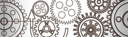 Прозрачный пластиковый скотч с принтом Шестеренки 15мм*10м SCB490037