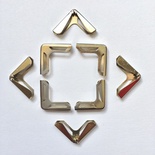 Набор металлических уголков, цвет серебро, 16х16х3мм, 4 шт.