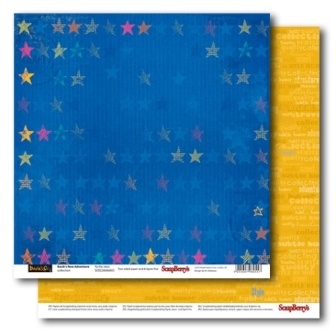 Бумага двусторонняя для скрапбукинга от ScrapBerry's - Басик 2 - Новые приключения - К звездам, 30,5х30,5 см