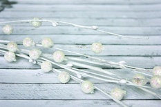 Веточка с ягодками в сахарной обсыпке с глиттером от ScrapBerry's, 38 см