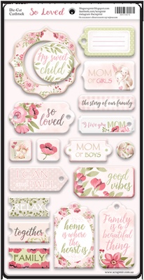 Чипборд для скрапбукінгу від Scrapmir - So Loved (ENG), 18шт