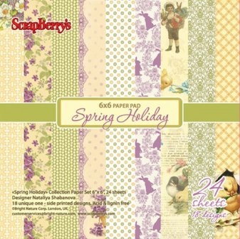 Набор бумаги для скрапбукинга, 15х15см, 170 гр/м Весенний праздник, 24 листа