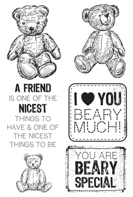 Акриловий штамп Kaisercraft -TEDDY BEARS STAMPS, 6 шт.