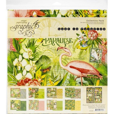 Набір скрап-паперу Graphic 45 - Lost In In Paradise, 30x30 см, 16 аркушів і наліпки