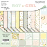 Набір двосторонніх аркушів Scrapmir - Boy or Girl, 20x20см, 11 шт.