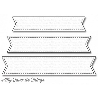 Лезвие My Favorite Things - Die-namics Stitched Fishtail Sentiment Strips, 3 шт.