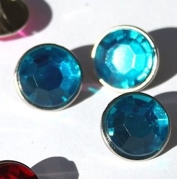 Набір брадсів Eyelet Outlet - Jewel Brads Brads Blue, колір блакитний - aквамарин, 16 мм, 10 штук