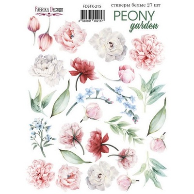 Набір наліпок (стікерів) 27 шт. Peony garden 215, ТМ Фабрика Декору