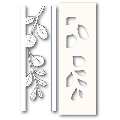 Набір з ножа для вирубки і трафарета від Poppystamps - Mistletoe Side Strips and Stencil