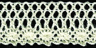 Мереживо в’язане, колір бежевий, ширина 15 мм, довжина 90 см