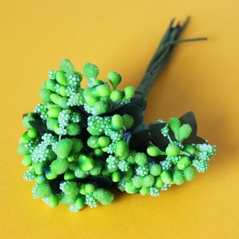 Веточки с ягодками, цвет зеленый, 12 штук