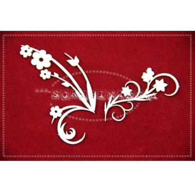 Чипборд Scrapiniec - Весенние завитки, 6 штук