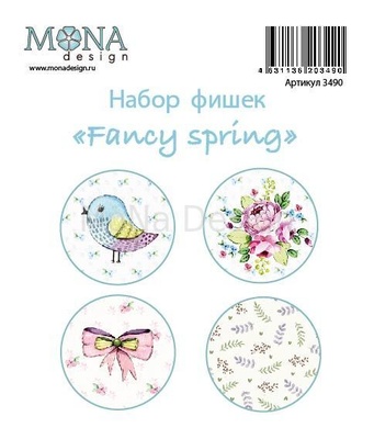 Набор фишек от Mona Design - "Fancy Spring", 4 шт., диаметр 2,5см