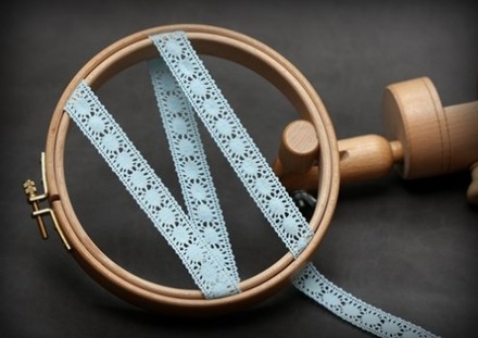 Тасьма мереживна від ScrapBerryʼs - блакитна, П/Е, 2см, 2 м