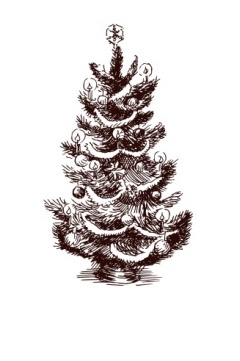 Акриловый штамп Christmas Stamp SR077 Елка, размер 3,5 * 6 см