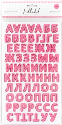 Картонні стікери — це алфавіт «Фуксія» від Polkadot, 144 шт.