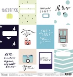 Лист бумаги для скрапбукинга от Polkadot  - Карточки, коллекция На чемоданах, 30х30 см, плотность 190 гр\м2