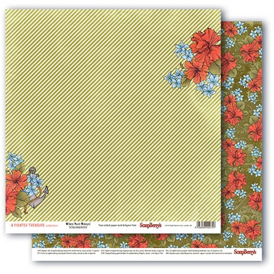 Папір для скрапбукінгу від ScrapBerryʼs - Скарби піратів - Хто наступний?, 30,5x30,5см, 190 г/м², двосторонній