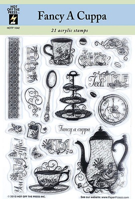 Набір акрилових штампів HOTP - Fancy a Cuppa Stamps, розмір 14,6x21,6 см