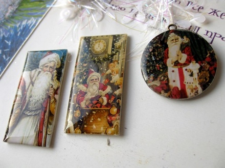 ЦІНУ ЗНИЖЕНО! Фішки для скрапбукінгу з епоксидним покриттям Новий рік 3