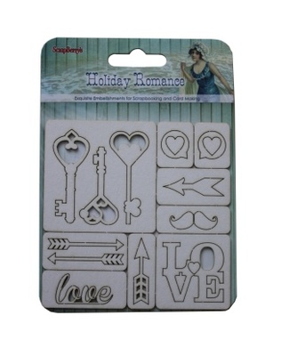 Набір вирубок з чіпборду №3 від ScrapBerryʼs - Курортний Роман, 10x10cм