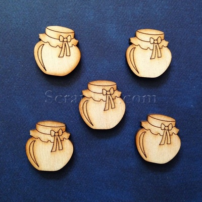 Деревянная фигурка WOOD-013 - Банка варенья, 1 штука