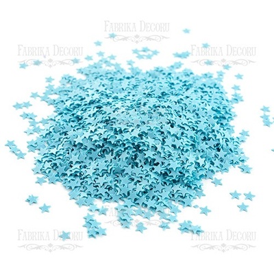 Паєтки зірочки міні, блакитні 013, ТМ Фабрика Декору